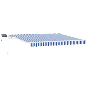 vidaXL Прибираща се тента Синьо и бяло 350 x 250 cm