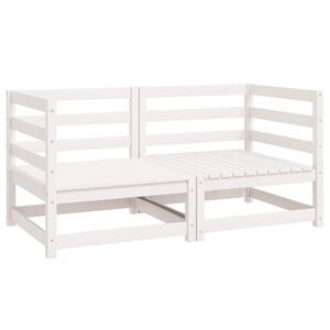 vidaXL Градински ъглови дивани, 2 бр, бели, бор масив