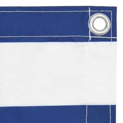 vidaXL Балконски параван, бяло и синьо, 90x600 см, оксфорд плат