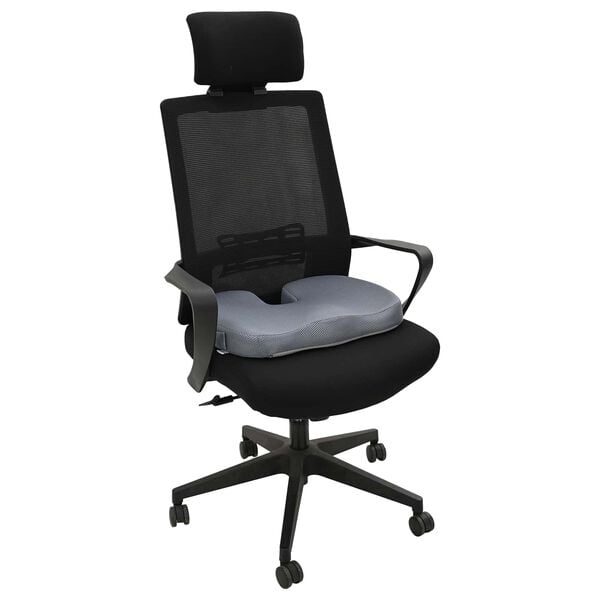 vidaXL Възглавница за сядане Сив 47 x 37 x 8 см Мемори пяна