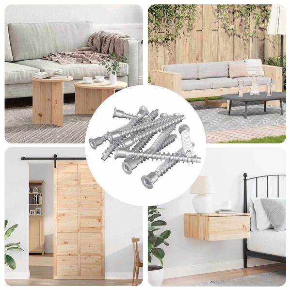 vidaXL Винтове confirmat 12 pcs Сребрист Метал