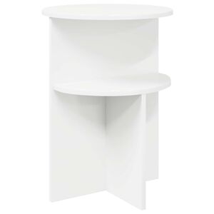vidaXL Странична маса Бяло &Oslash; 39,5 x 55 см Инженерна дървесина