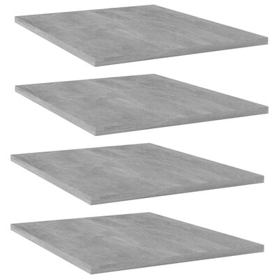 vidaXL Рафтове за етажерка, 4 бр, бетонно сиви, 40x50x1,5 см, ПДЧ