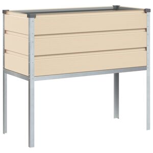 vidaXL Кашпа Слонова кост 100 x 45 x 90 см Галванизирана стомана