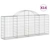 vidaXL Габионни кошници арка 14 бр 200x30x80/100 см поцинковано желязо