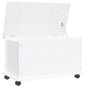 vidaXL Сандък за съхранение с колелца бял ALTA 73x39,5x43 см бор масив