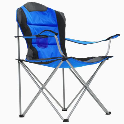 vidaXL Сгъваеми къмпинг столове, 2 бр, 96x60x102 см, сини