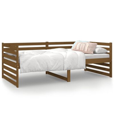 vidaXL Дневно легло, меденокафяво, борово дърво масив, 90x190 см