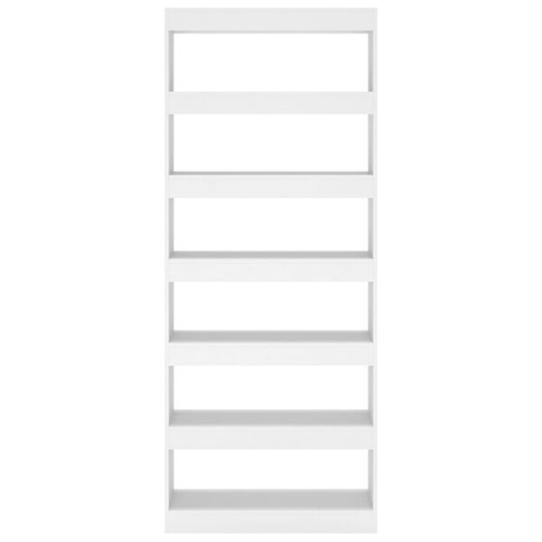 vidaXL Библиотека/разделител за стая бяла 80x30x198 см инженерно дърво