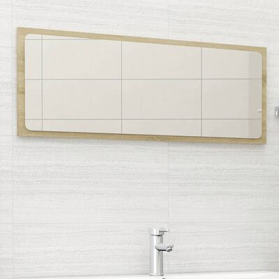 vidaXL Огледало за баня, дъб сонома, 100x1,5x37 см, ПДЧ