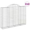 vidaXL Габионни кошници арка 10 бр 200x30x140/160см поцинковано желязо