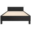 vidaXL Рамка за легло с табла без матрак, черна, 100x200 см