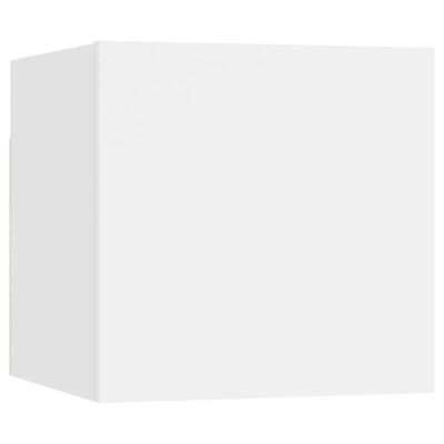 vidaXL ТВ шкаф за стенен монтаж, бял, 30,5x30x30 см