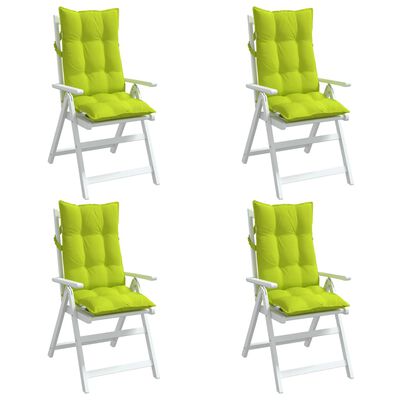 vidaXL Възглавници за столове с облегалка 4 бр яркозелени Оксфорд плат