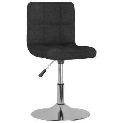 vidaXL Въртящи се трапезни столове, 2 бр, черни, текстил