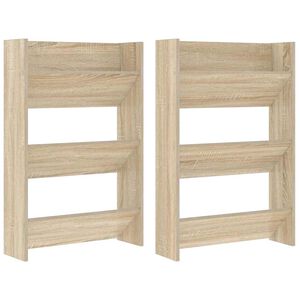 vidaXL Стенни шкафове за обувки, 2 бр, дъб сонома, 60x18x90 см, ПДЧ