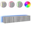 vidaXL Стенни ТВ шкафове с LED лампи, 2 бр, сив сонома, 80x35x31 см