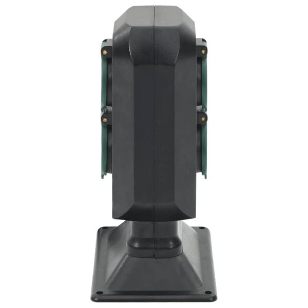 vidaXL Външен разклонител с шип 4-посочен черен и зелен 15,5x11x24 см