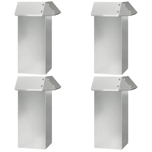 vidaXL Оградка за охлюви 4 pcs Сребрист 13,5 x 13,5 x 25 см