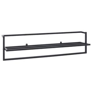 vidaXL Поставка за кърпи, черна, 95x25x22 см, желязо