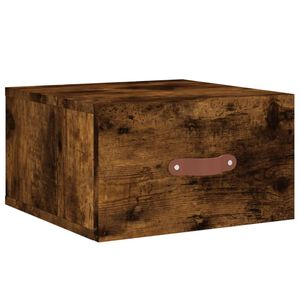vidaXL Нощно шкафче за стенен монтаж, опушен дъб, 35x35x20 см