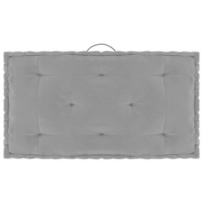 vidaXL Палетни възглавници за под, 6 бр, сиви, памук