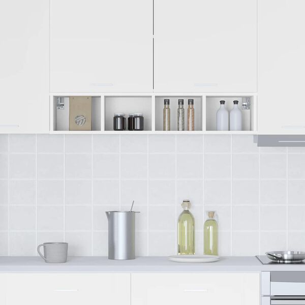 vidaXL Висящ шкаф Бяло 20 x 29,5 x 100 см Инженерно дърво