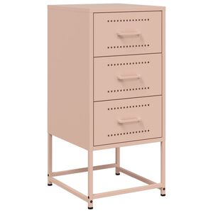 vidaXL Нощно шкафче, розово, 36x39x78 см, стомана