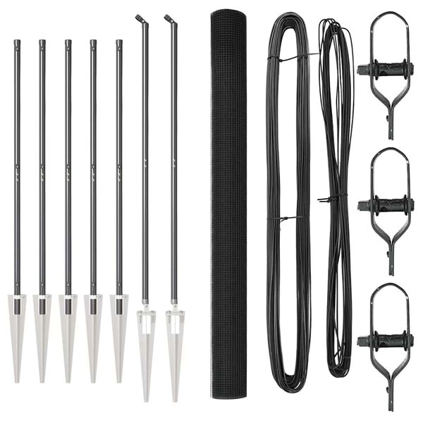 vidaXL Стълб за ограда. Сив 10 x 1,6 м (мрежа 12 x 12 мм)