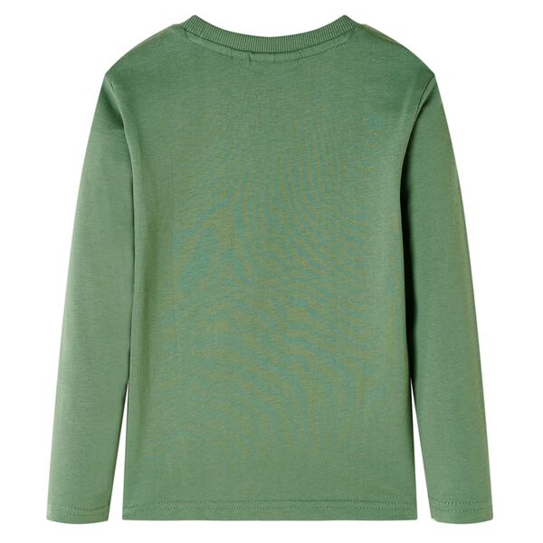 Детска тениска с дълъг ръкав, светло каки, 128