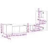 vidaXL Комплект ТВ шкаф 3 pcs Старо дърво Инженерно дърво