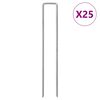 vidaXL Колчета за земя U-образни 25 бр 20x4 см поцинкована стомана