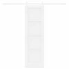 vidaXL Преплъзваща се врата Бяло 61 x 198,5 см Солидно борово дърво