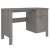 vidaXL Бюро HAMAR, светлосиво, 113x50x75 см, борово дърво масив