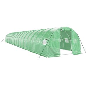vidaXL Оранжерия със стоманена рамка зелена 54 м&sup2; 18x3x2 м