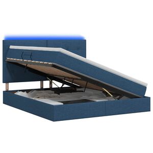 vidaXL LED легло за съхранение с матрак Синьо 140 x 200 cm Текстил