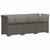 vidaXL Пейка за градина с Cushions във вид на ратан ПП Светлосиво