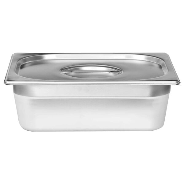 vidaXL Подноси за храна Сребрист Неръждаема стомана