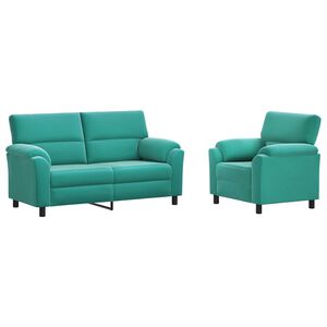 vidaXL Комплект дивани 2 pcs Тюркоаз Кадифе