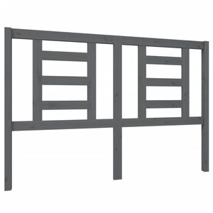 vidaXL Горна табла за легло, сива, 146x4x100 см, бор масив