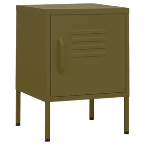 vidaXL Нощно шкафче, маслиненозелено, 35х35х51 см, стомана