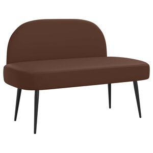 vidaXL Мек бенч с облегалка Кафяво 110 x 60 x 76 cm Изкуствена