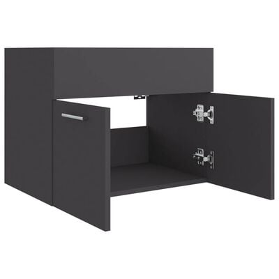 vidaXL Долен шкаф за мивка, сив, 60x38,5x46 см, ПДЧ