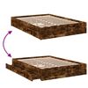 vidaXL Рамка за легло с чекмедже опушен дъб 120x200 см инженерно дърво