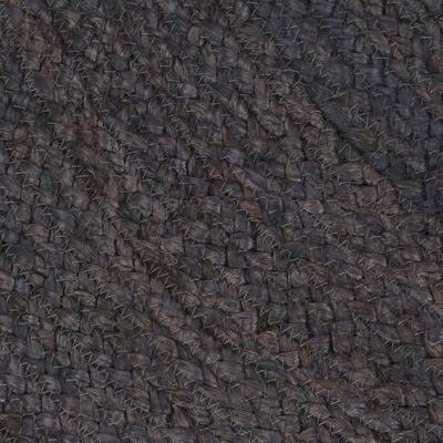 vidaXL Ръчно тъкан килим от юта, кръгъл, 120 см, тъмносив