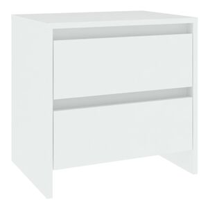 vidaXL Нощно шкафче, бяло, 45x34,5x44,5 см, инженерно дърво