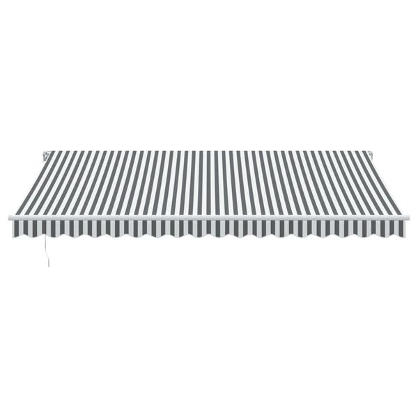 vidaXL Ръчно прибираща се тента с LED, антрацит и бял, 450x350 см