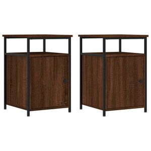 vidaXL Нощни шкафчета, 2 бр, кафяв дъб, 40x42x60 см, инженерно дърво