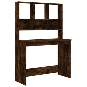 vidaXL Бюро с рафтове, опушен дъб, 102x45x148 см, инженерно дърво