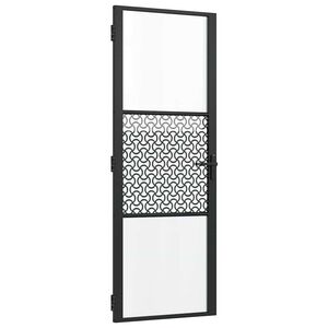 vidaXL Стъклена врата 76 x 3,5 x 201,5 см Алуминий Черно